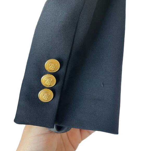 Brooks Brothers Men’s Brooksease Black Wool Blazer Gold Buttons Size 45R - Picture 6 of 16